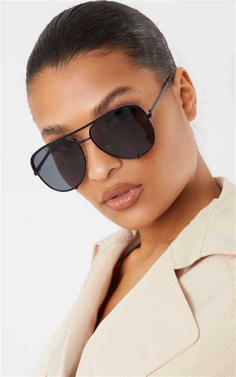 black designer aviator sunglasses